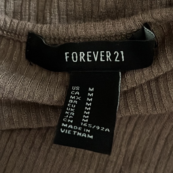 Forever 21 Flare Bell Sleeve Ribbed Dress in Clay Brown - Picture 3 of 3